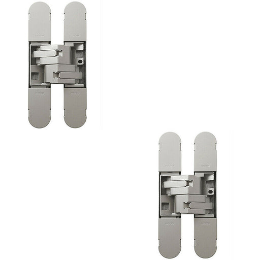 2x 160 x 32mm Concealed Heavy Duty Hinge Fits Unrebated Doors Champagne Loops