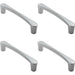 4x Curved D Shape Pull Handle 146 x 18.5mm 128mm Fixing Centres Polished Chrome Loops
