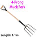 Heavy Duty 1100mm Muck 4 Prong Fork MYD Handle Digging Plant Garden Landscape Loops