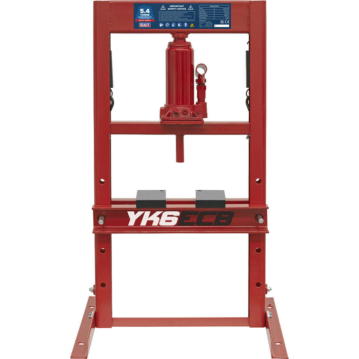 5.4 Tonne Hydraulic Bench Press - Bottle Type Hydraulic Unit - 2 x Table Plates Loops