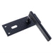 PAIR Straight Bar Handle on Slim Lock Backplate 150 x 50mm Matt Black Loops