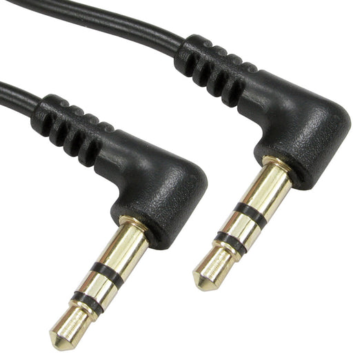2m 3.5mm Male to Car AUX Plug Stereo Cable Lead Right Angled Connectors 90 Deg Loops