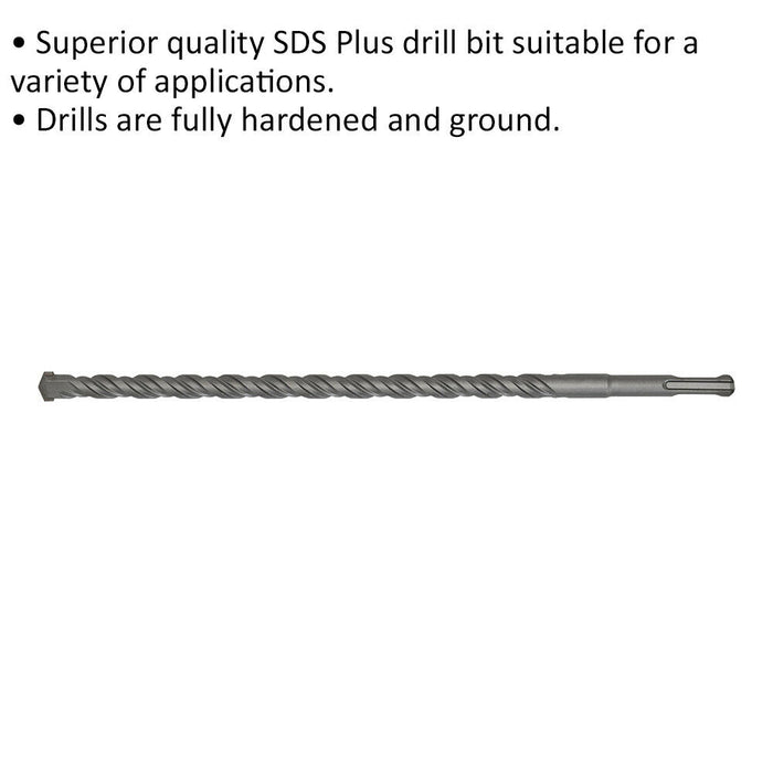 14 x 310mm SDS Plus Drill Bit - Fully Hardened & Ground - Smooth Drilling Loops