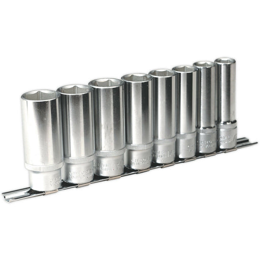 8 PACK DEEP Socket Set 1/2" Imperial Square Drive -6 Point WallDrive High Torque Loops