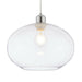 Hanging Ceiling Pendant Light Shade Clear Bubble Glass 300mm Wide Round Bowl Loops