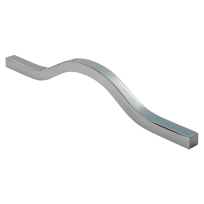 Curved Square Bar Pull Handle 240 x 12mm 160mm Fixing Centres Chrome Loops