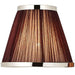 8" Luxury Round Tapered Lamp Shade Brown Pleated Organza Fabric & Bright Nickel Loops