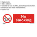10x NO SMOKING Health & Safety Sign - Rigid Plastic 300 x 100mm Warning Plate Loops