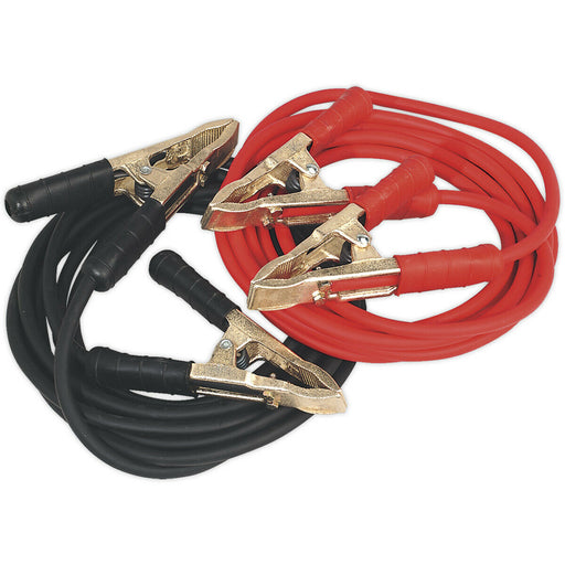 650A Heavy Duty Copper Booster Cables - 25mm² x 5m - Brass Clamps - Insulated Loops