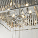 Hanging Ceiling Pendant Light Chrome & Crystal Gorgeous Modern Large Box Shade Loops