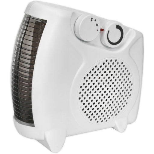 2000W Fan Heater - 2 Heat Settings - Thermostat Control - Composite Case Loops
