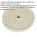 Cotton Buffing Wheel - 200 x 16mm - 16mm Bore - Bench Grinder Wheel - Fine Loops