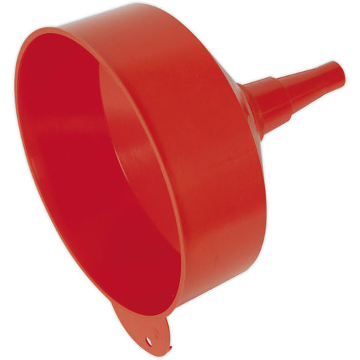 250mm Wide Funnel with Fixed Spout & Filter - Ventilation Tube - Hanging Hole Loops