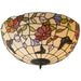 Tiffany Glass Semi Flush Ceiling Light Butterfly Round Inverted Shade i00038 Loops