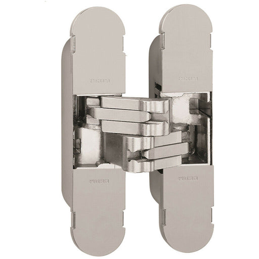 100 x 22mm Adjustable Medium Duty Concealed Hinge Polished Nickel Internal Door Loops
