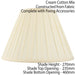 18" Tapered Drum Lamp Shade Cream Box Pleated Fabric Cover Classic & Elegant Loops