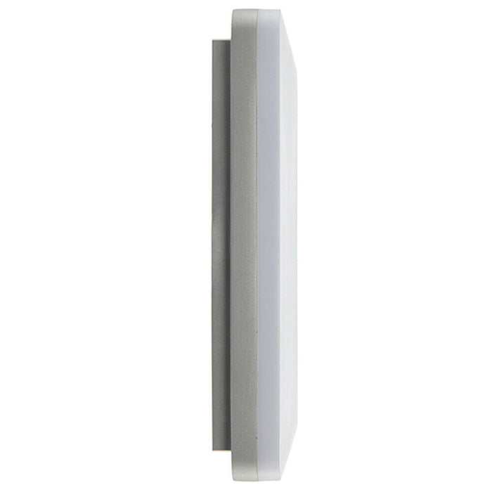 Slim Square LED Flush Ceiling Light 22W Cool White IP44 Sliver Bathroom Lamp Loops