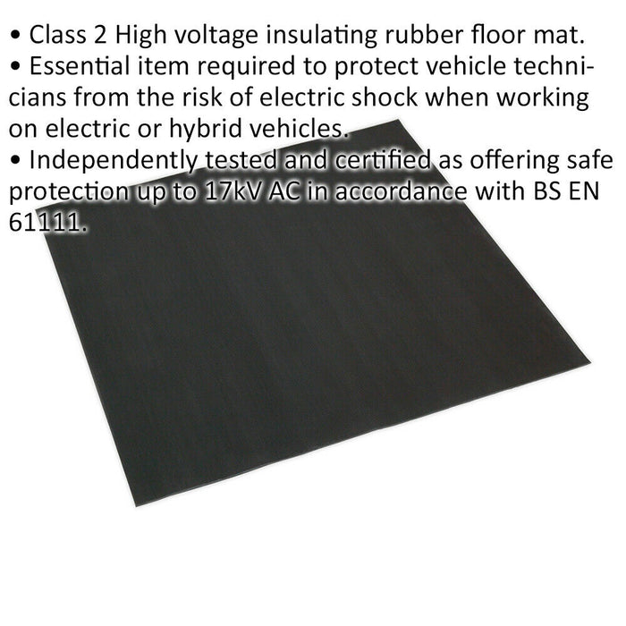 Electricians Insulating Rubber Safety Mat - Class 2 High Voltage - BS EN 61111 Loops