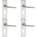 4x PAIR Straight Tapered Lever on Euro Lock Backplate 152 x 41mm Satin Aluminium Loops