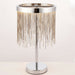 Table Lamp Chrome Plate & Silver Effect Chain 10W LED Module Bulb Included Loops