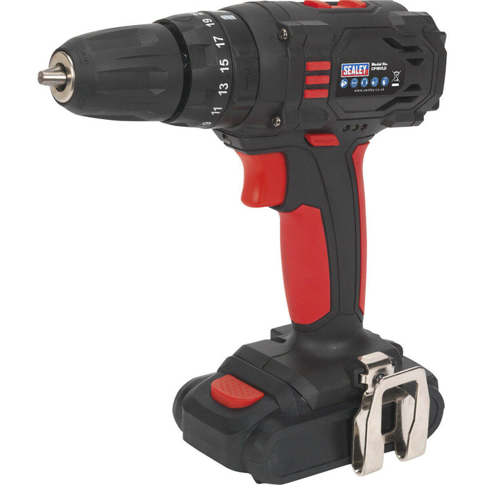 18V Cordless Hammer Drill Driver Kit - 10mm Keyless Chuck - 1.5Ah Lithium-ion Loops