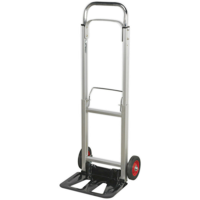 Lightweight Aluminium Folding Sack Truck - 90kg Weight Limit - Telescopic Handle Loops