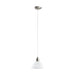 Pendant Light Colour Satin Nickel Shade White Glass Alabaster Bulb E27 1x60W Loops