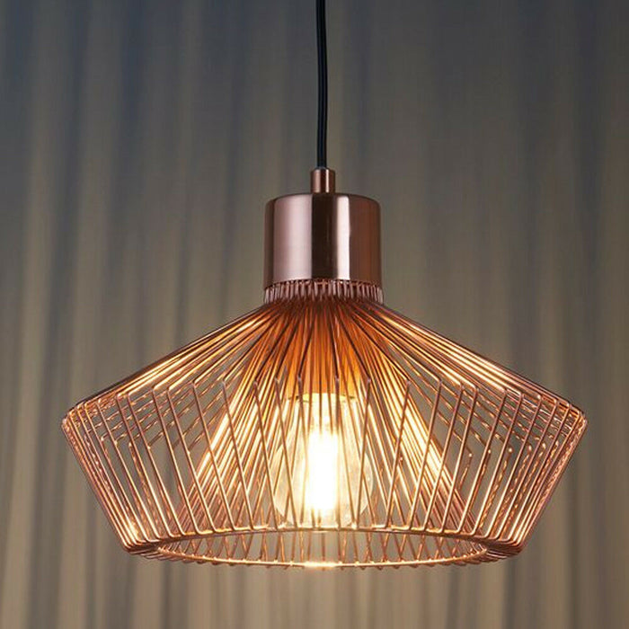 Hanging Ceiling Pendant Light MODERN COPPER WIRE Shade Designer Lamp Bulb Holder Loops