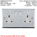 UK Plug Socket Pack -1x Twin & 2x Single Gang- CHROME / Grey 13A Switched Loops