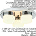 IP44 Bathroom Ceiling Light Chrome & Opal Glass Shade Moisture Resistant Shower Loops