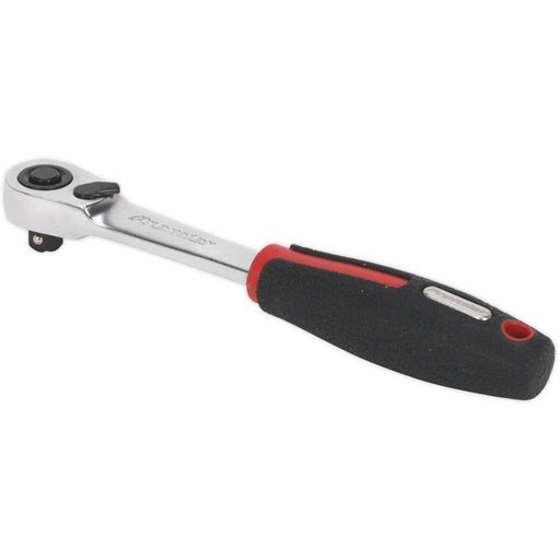 Compact Head Ratchet Wrench - 1/4" Sq Drive - Flip Reverse - 72-Tooth Action Loops
