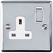 UK Plug Socket Pack -1x Twin & 2x Single Gang- CHROME / Grey 13A Switched Loops