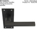 PAIR Straight Bar Handle on Slim Bathroom Backplate 150 x 50mm Matt Black Loops