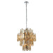 Ceiling Pendant Light Chrome Plate & Champagne Crystal 12 x 40W E14 Loops