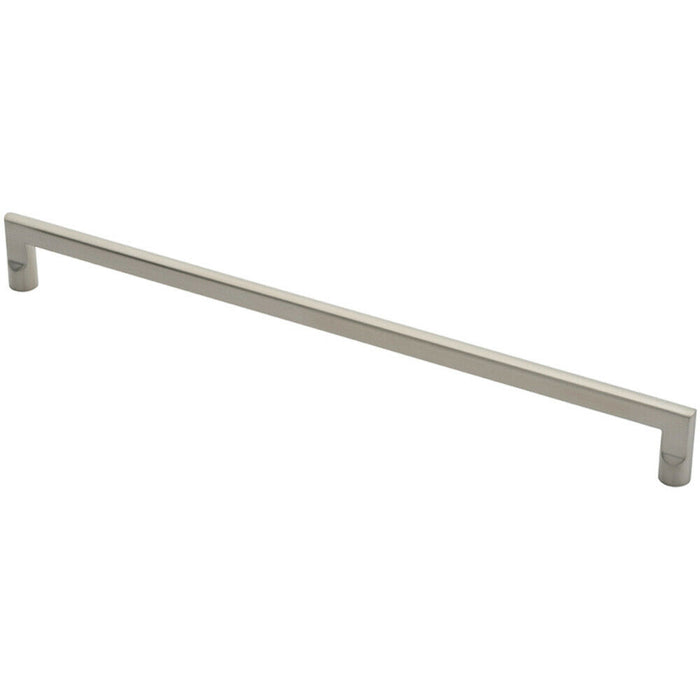 Flat D Bar Door Pull Handle 625 x 15mm 600mm Fixing Centres Satin Steel Loops