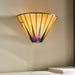 Tiffany Glass LED Wall Light - Geometric Design - Matt Black Finish - Dimmable Loops
