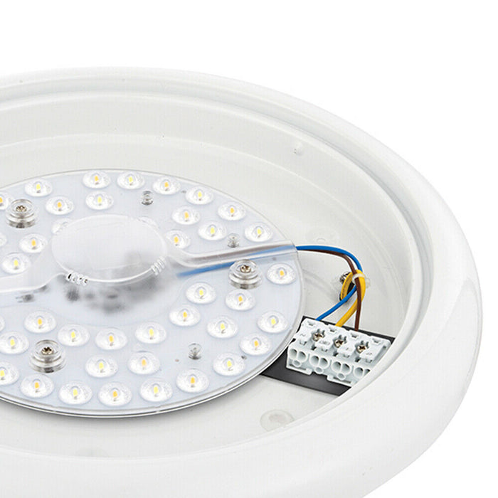 Round LED Flush Ceiling Light 15W Colour Changing White Gloss Indoor Bulkhead Loops