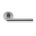 PAIR Mitred Round Bar Handle Ringed Design Conceled Fix Satin Steel Loops