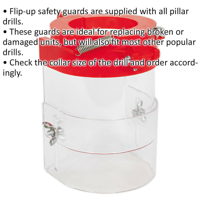 Drill Press Safety Guard - 60mm Collar - Pillar Drill Protective Guard Loops