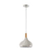 Pendant Ceiling Light Colour Brushed Silver Shade Brown Wood Bulb E27 1x60W Loops