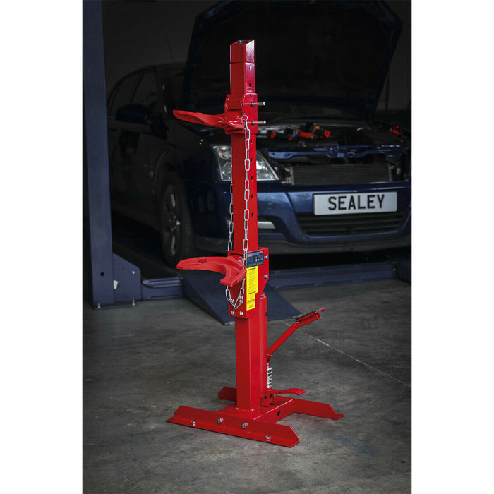 2000kg Hydraulic Coil Spring Compression Station - Standing Foot Pump 87-202mm Loops