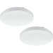 2 PACK Wall Flush Ceiling Light Colour White Shade White Plastic Bulb LED 17.3W Loops