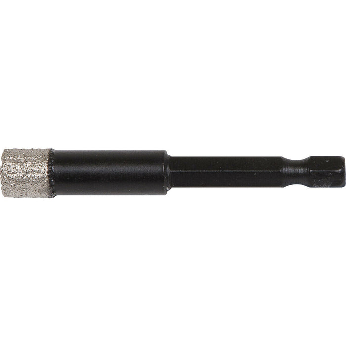 10mm Vacuum Brazed Diamond Drill Bit - Hex Shank - Suitable For Use With Drills Loops