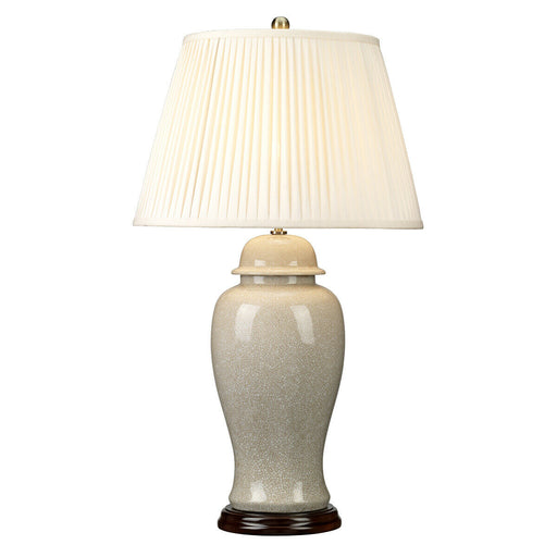 Table Lamp Large Chinese Porcelain Ivory Crackle Glass Cream Shade LED E27 60W Loops