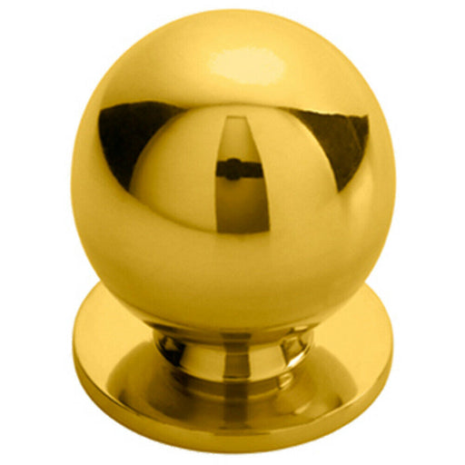Solid Ball Cupboard Door Knob 30mm Diameter Polished Brass Cabinet Handle Loops