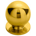Solid Ball Cupboard Door Knob 30mm Diameter Polished Brass Cabinet Handle Loops