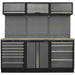 Garage Storage System Unit - 2040 x 485 x 2000mm - 36mm Pressed Wood Worktop Loops