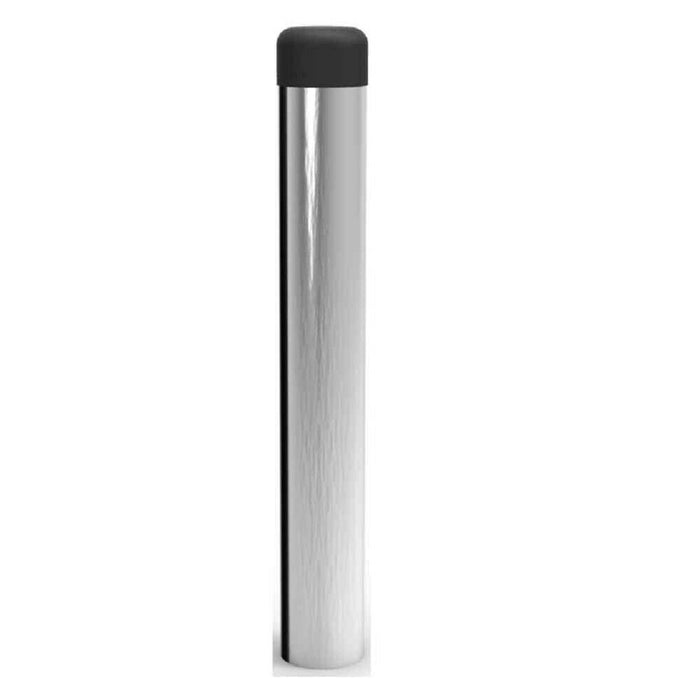 Rubber Tipped Wall mounted Doorstop Cylinder 71 x 16mm Satin Chrome Loops