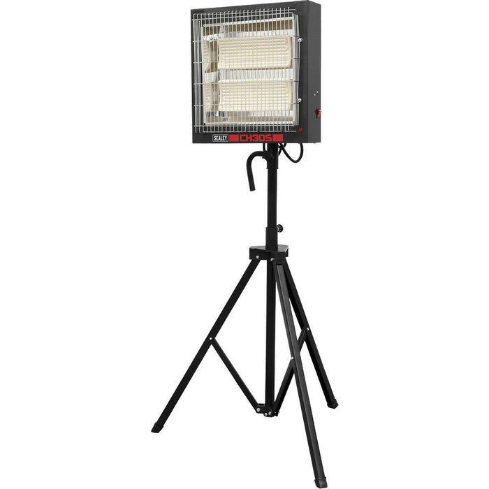 Ceramic Heater with Tripod Stand - 1400 to 2800W - Instant Heat - Remote Control Loops