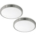 2 PACK Wall Flush Ceiling Light White Shade White Satined Nickel Plastic LED 18W Loops